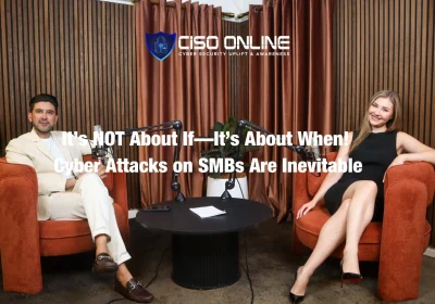 Illustration showing a small business under cyber attack with alert symbols